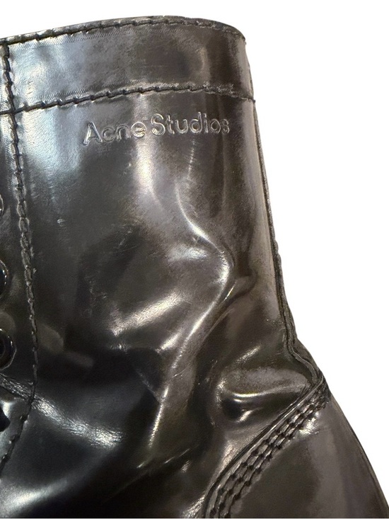 Acne Studios Patent Leather Combat Boots EU 43 Black Platform Lug Sole Zip main image 8